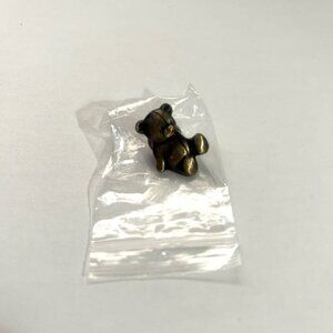 Pinmart Teddy Bear Metal Backed Antique Gold Finish